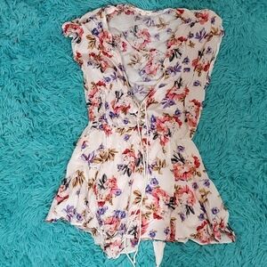 Cotton Candy LA Floral Romper